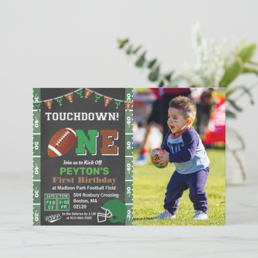 第1バースデーサッカーパーティーシャルボード招待状 招待状 (スタンド正面)