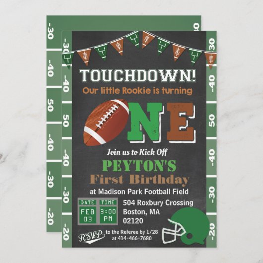 第1バースデーサッカーパーティーシャルボード招待状 招待状 (正面/裏面)