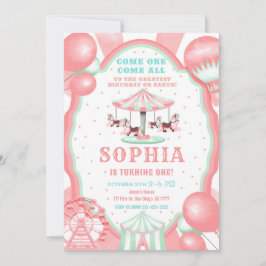 第1バースデーサーカス招待状 招待状