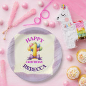 第1バースデーバルーンテーマ ペーパープレート (パーティー)