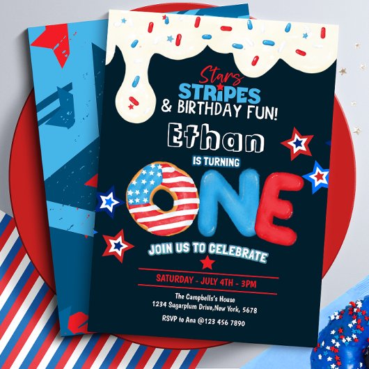 第1バースデーパーティー7月招待状4日 招待状