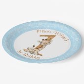 第1バースデーブルーボーイベビーキリン紙プレート ペーパープレート (アングル)