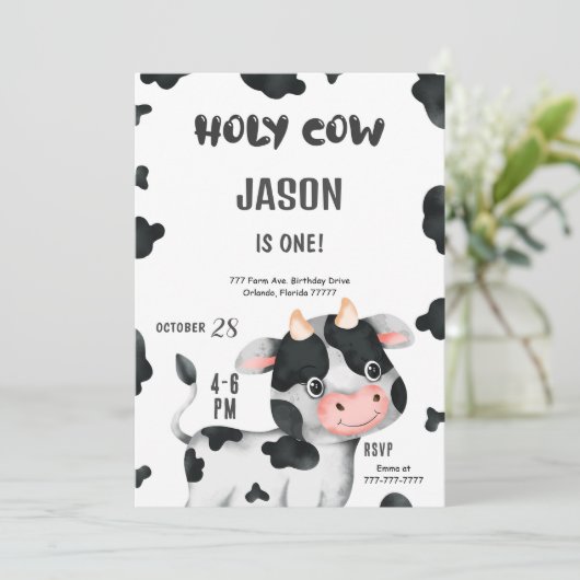 第1バースデーボーイカウズ誕生日招待状 招待状 (スタンド正面)