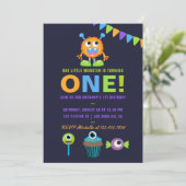 第1バースデーリトルモンスターボーイパーティの招待状 招待状 (スタンド正面)