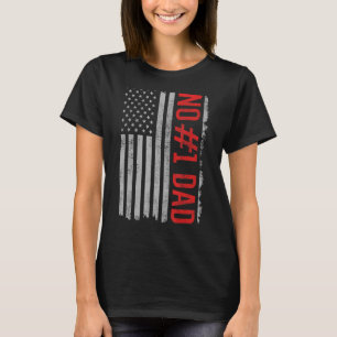 第1パパ、最高のパパクール米国旗おもしろい 父の Tシャツ