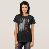 第1パパ、最高のパパクール米国旗おもしろい 父の Tシャツ (正面フル)