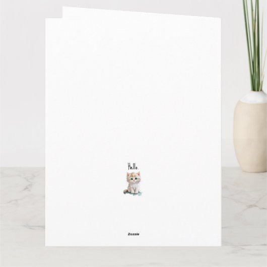 第1パーソナライズされた誕生日の青い目の子猫 カード (裏面)