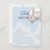 第1パーソナライズされた誕生日ブルー招待状 招待状 (裏面)