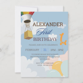 第1パーソナライズされた誕生日ブルー招待状 招待状