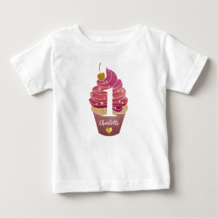 第1パーソナライズされた誕生日ベビーTシャツ ベビーTシャツ