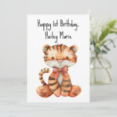 第1パーソナライズされた誕生日詰まった虎 カード (スタンド正面)