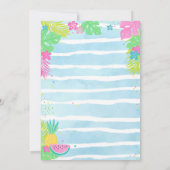 第1フラミンゴ誕生日招待状 招待状 (裏面)