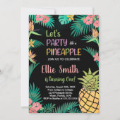第1ブラックオレンジグリーンパイナップル招待状 招待状 (正面)