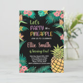 第1ブラックオレンジグリーンパイナップル招待状 招待状 (スタンド正面)