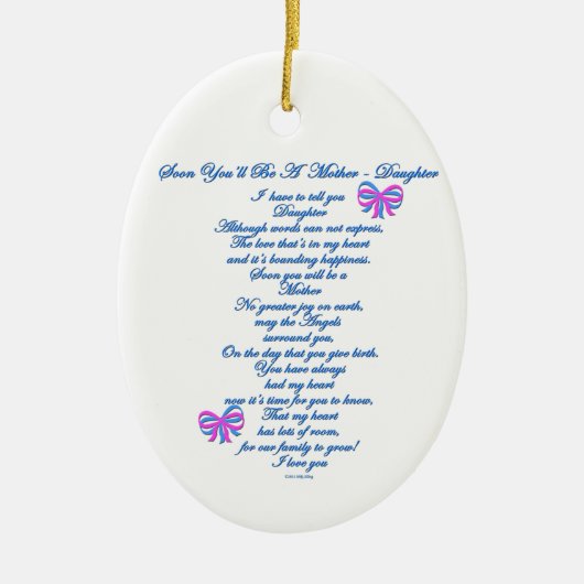 第1ベビーを期待している娘 セラミックオーナメント (正面)