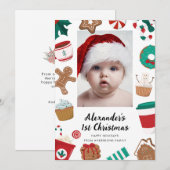 第1ベビーカスタムクリスマスフォトホリデーカード シーズンカード (正面/裏面)