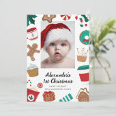 第1ベビーカスタムクリスマスフォトホリデーカード シーズンカード (スタンド正面)