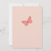 第1ベビーガールピンクバタフライフローラサンキューカード (裏面)