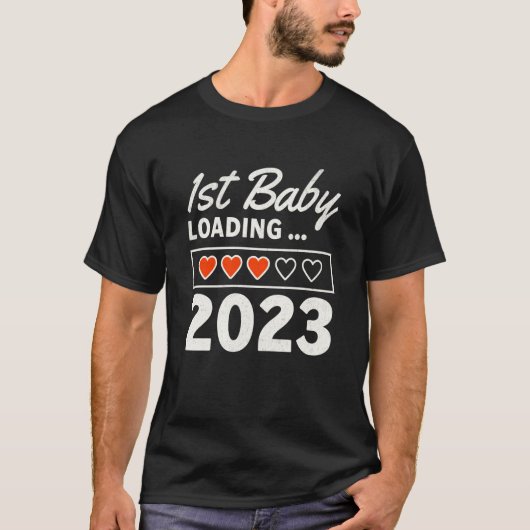 第1ベビー積込み2023妊娠告知 Tシャツ (正面)