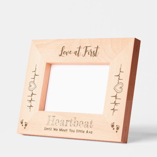 第1ベビー第1写真妊娠告知 レーザー彫刻フレーム (左)