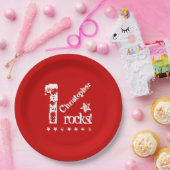 第1ベビー誕生日対角線デザイングランジ星Z01 ペーパープレート (パーティー)