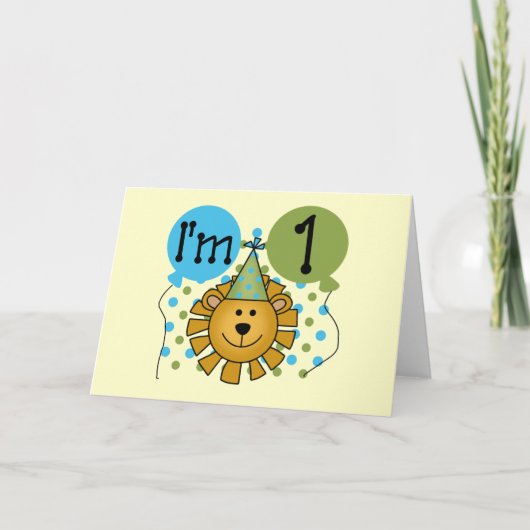 第1ライオンの誕生日のTシャツおよびギフト カード (正面)