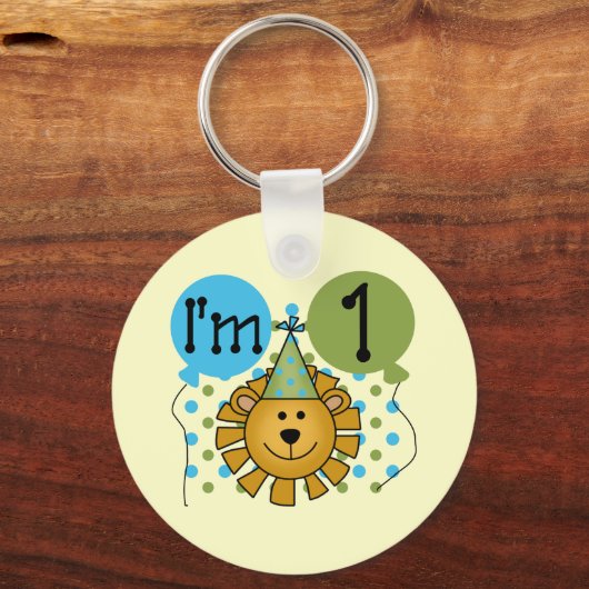 第1ライオンの誕生日のTシャツおよびギフト キーホルダー (正面)