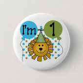 第1ライオンの誕生日のTシャツおよびギフト 缶バッジ (正面)