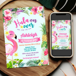 第1ルアウ（ハワイ式宴会）誕生日熱帯夏招待状 招待状