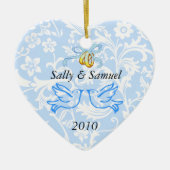 第1一緒のクリスマスのクリスマスのオーナメントのテンプレート セラミックオーナメント (正面)