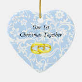 第1一緒のクリスマスのクリスマスのオーナメントのテンプレート セラミックオーナメント (裏面)