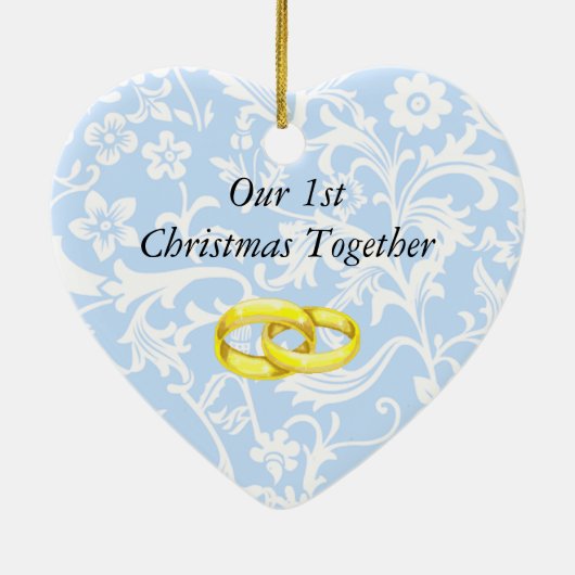 第1一緒のクリスマスのクリスマスのオーナメントのテンプレート セラミックオーナメント (裏面)