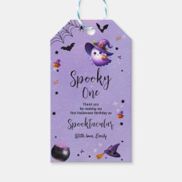 第1不気味誕生日ハローウィンパーティ紫 ギフトタグ