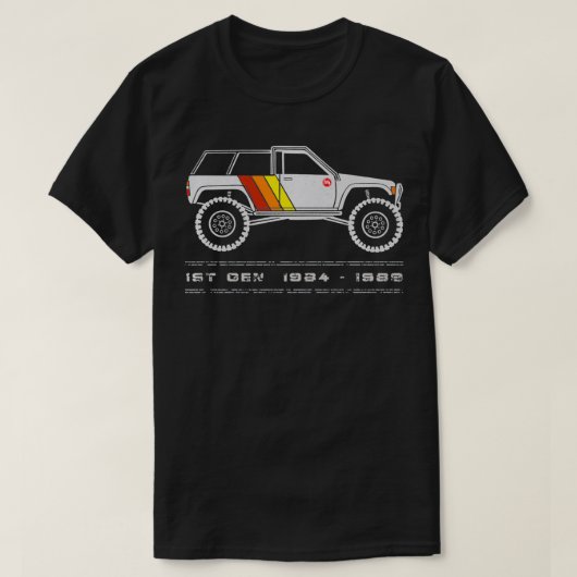 第1世代4ランナー(19841989)ケージおよびホワストライプのイトS Tシャツ (デザイン正面)