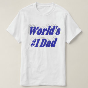 第1位パパファーザーズデイブルー文字Tシャツ Tシャツ
