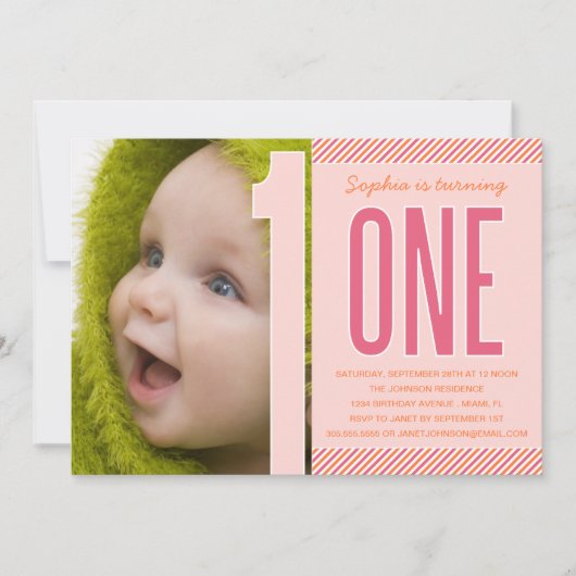 第1位|第1誕生日招待状 招待状 (正面)