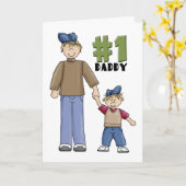 第1位、#1パパ父と男の子 カード (黄色い花)