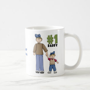第1位、#1パパ父と男の子 コーヒーマグカップ