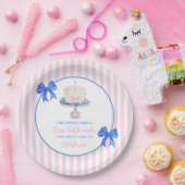 第1名門私立校風の誕生日チノワセリーラッフルケーキ弓 ペーパープレート (パーティー)