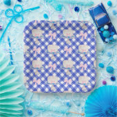 第1名門私立校風の誕生日チノワセリーラッフルケーキ弓 ペーパープレート (パーティー)