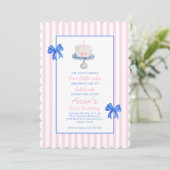 第1名門私立校風の誕生日チノワセリーラッフルケーキ弓 招待状 (スタンド正面)