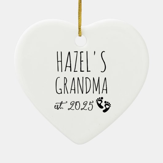 第1回おばあちゃんシックハート妊娠の発表 セラミックオーナメント (裏面)