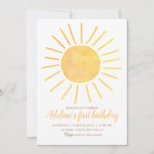 第1回のまわりに日第1回誕生日かわいい 招待状 (正面)