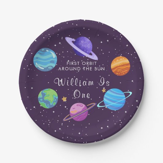 第1回のまわりに転日第1誕生日プレート ペーパープレート (正面)