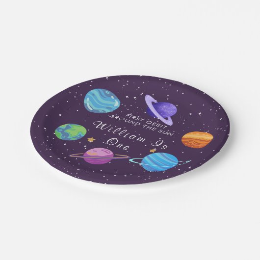 第1回のまわりに転日第1誕生日プレート ペーパープレート (アングル)