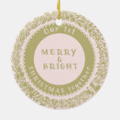 第1回のクリスマス一緒に金ゴールドリースバラ- セラミックオーナメント (裏面)