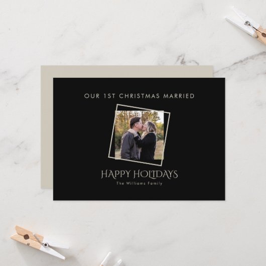 第1回の結婚したChristmas Framed Photo Black & Tan (正面/裏面インサイチュ)