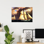 第1回アメリカズカップレース1870年 ポスター (ホームオフィス)