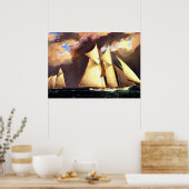 第1回アメリカズカップレース1870年 ポスター (キッチン)