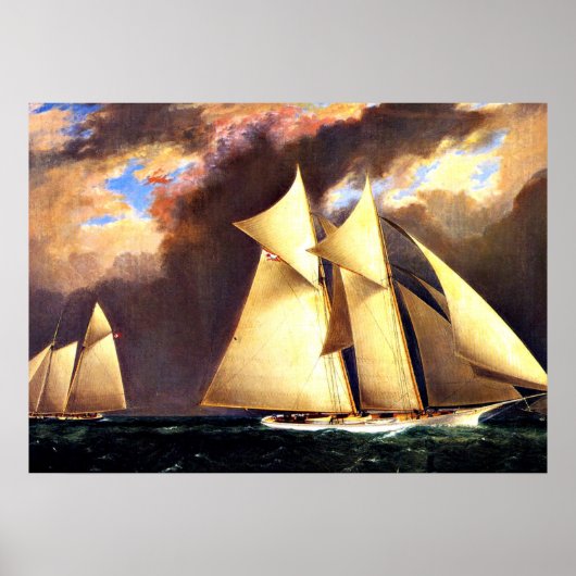 第1回アメリカズカップレース1870年 ポスター (正面)